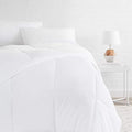 Winston Home Polyester Microfiber Shell Down Alternative Full/Queen Comforter (White, 88 X 88 Inches)