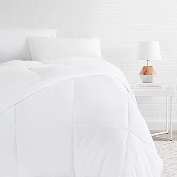 Winston Home Polyester Microfiber Shell Down Alternative Full/Queen Comforter (White, 88 X 88 Inches)