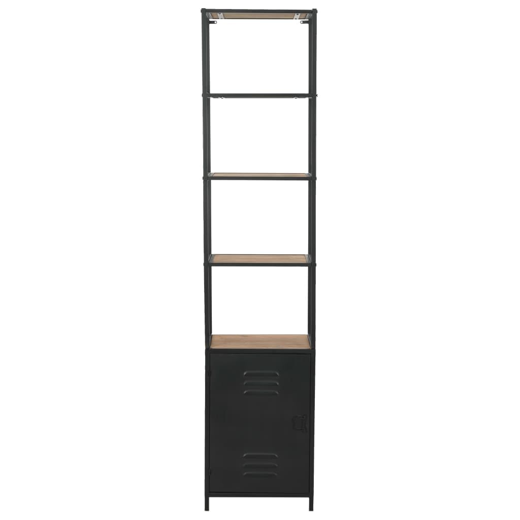 vidaXL Bookcase Solid Firwood and Steel 15.9&quot;x12.7&quot;x70.8&quot;