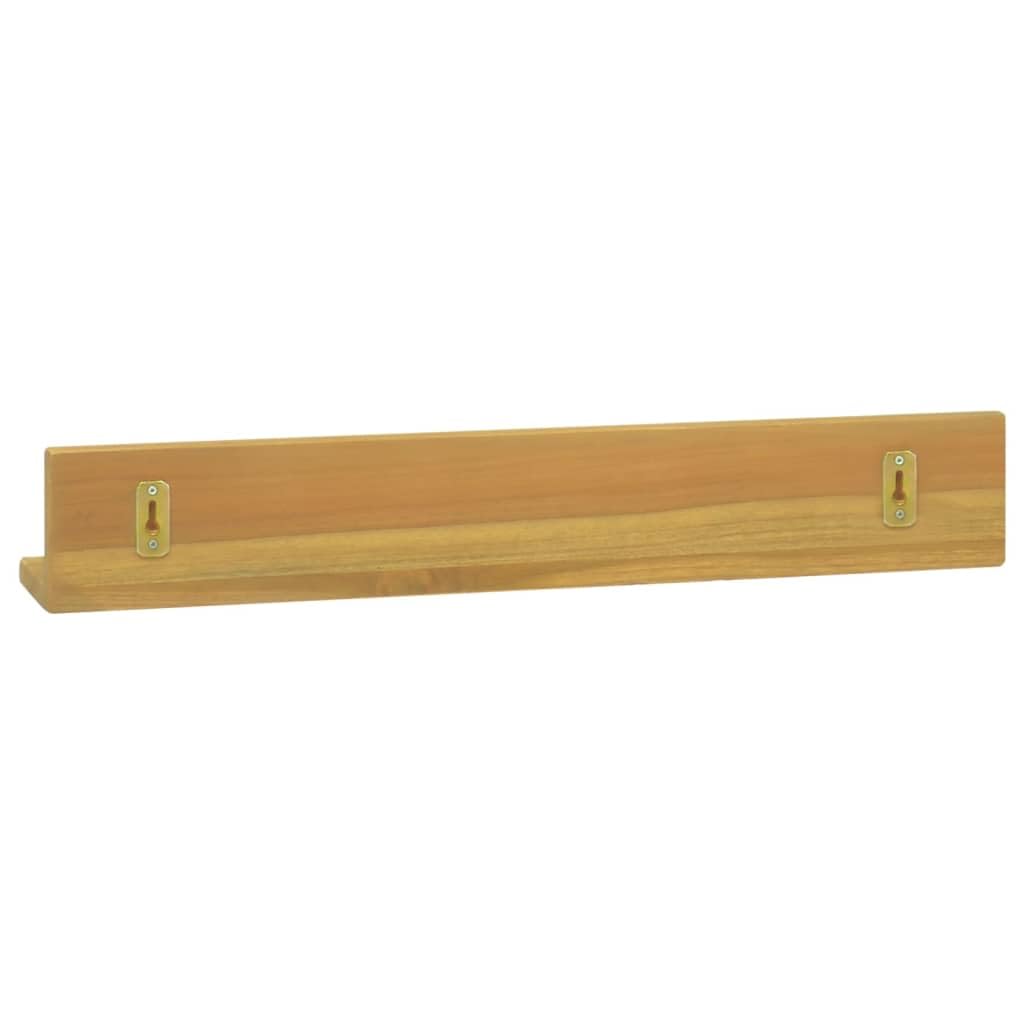 vidaXL Solid Teak Wood Wall Shelves Set of 2-23.6&quot;x3.9&quot;x3.9&quot; - Weather Resistant, Easy Installation, Natural Wood Grain Finish