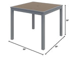Olio Designs Series Ivy Square Patio Table, Mocha/Silver