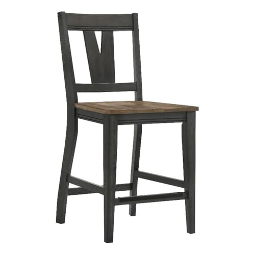 2 Intercon Harper Brushed Brown Pecan Splat Back Counter Stools