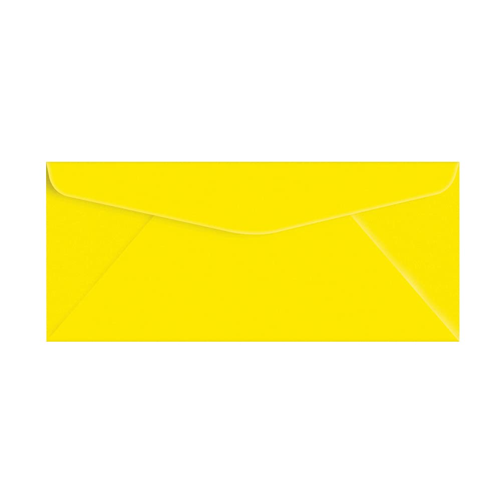 Yellow Bright Color #10 Envelopes - Great For Mailing Letters, Business Memos, Invitations, Invoices, Bills | 4 1/8' X 9 1/2'