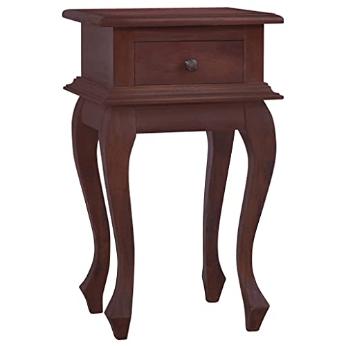 Bedside Table Classical Brown 13.8&quot;x11.8&quot;x23.6&quot; Solid Mahogany Wood