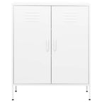 vidaXL Home Decor Storage Cabinet - Steel Made, 31.5"x13.8"x40", Features Adjustable Shelves and Levelers, Industrial Style, White