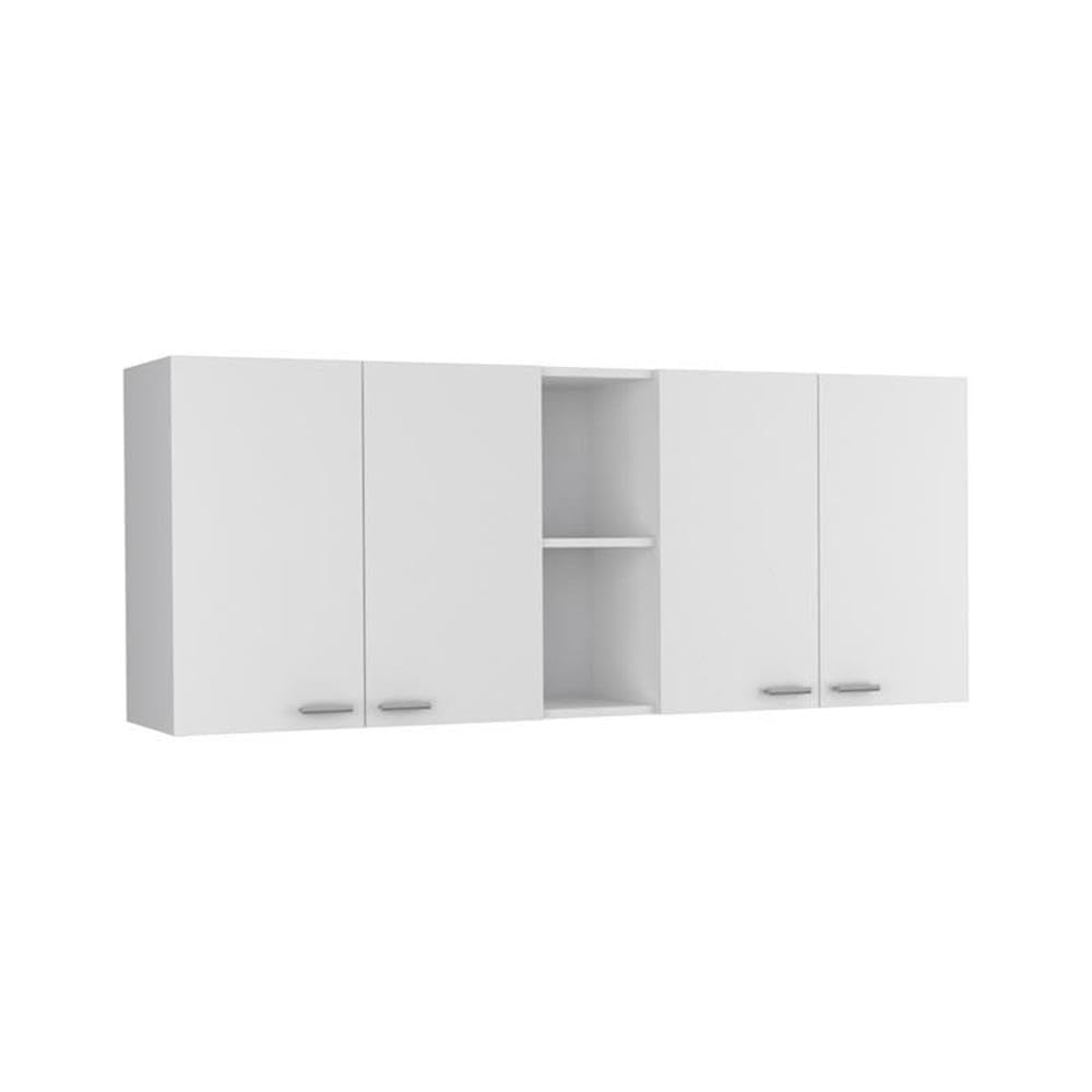 Tuhome Portofino 150 Wall Cabinet, Double Door, Two External Shelves, Two Interior Shelves -White