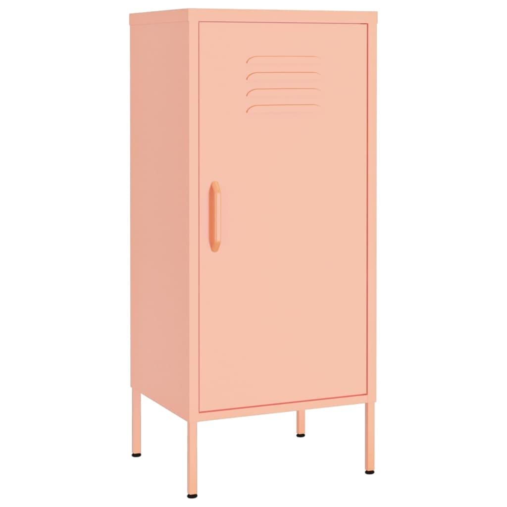 vidaXL Steel Storage Cabinet - Compact and Durable - Adjustable Shelves with Levelers - Pink - Dimensions: 16.7&quot;x13.8&quot;x40&quot;