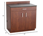 Safco Products 1701MH Modular Hospitality Breakroom Base Cabinet, 2 Doors, 1 Drawer, Adjustable Shelf, Mahogany Base, Rustic Slate Top