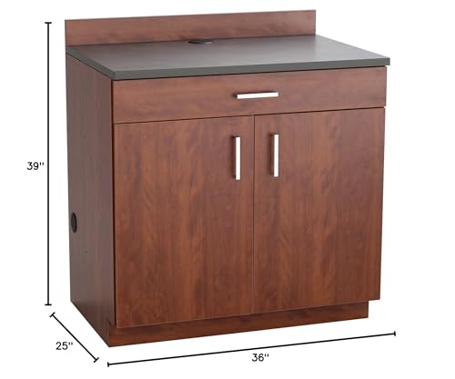 Safco Products 1701MH Modular Hospitality Breakroom Base Cabinet, 2 Doors, 1 Drawer, Adjustable Shelf, Mahogany Base, Rustic Slate Top