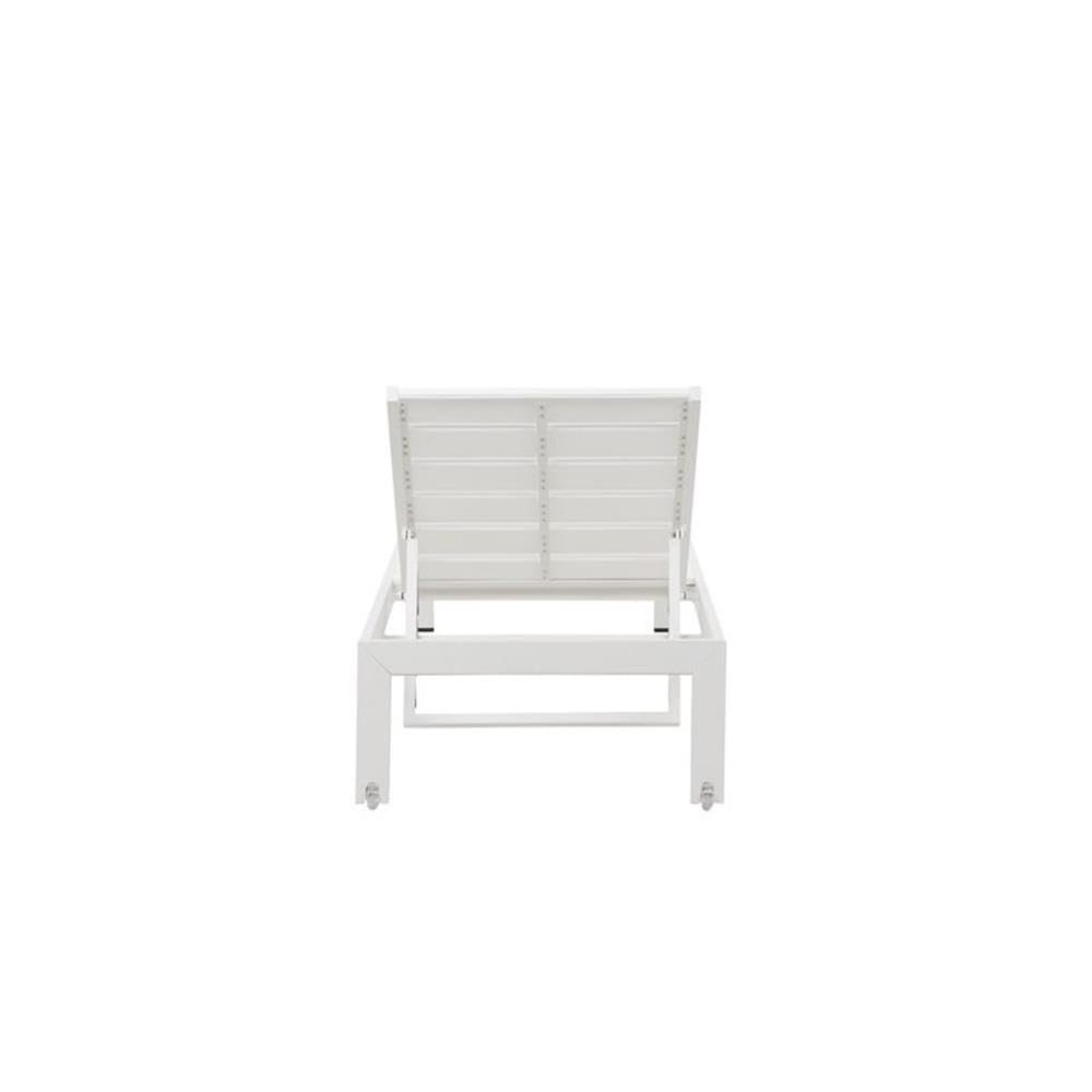 Pangea Home Breeze Modern Aluminum Patio Lounger in White Frame/Polyresin