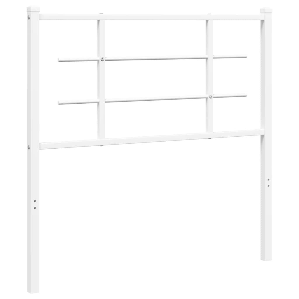 vidaXL Metal Headboard - White Steel Bed Header for Single Bed, Bedroom Furniture, 41.3x1.2x35.4 inches, Assembly Required