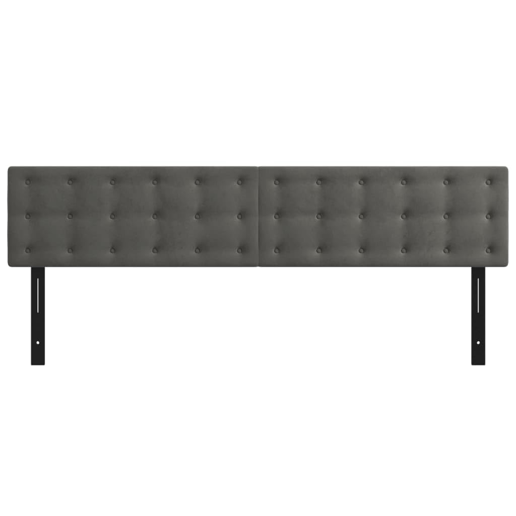 vidaXL Headboards 2 pcs Dark Gray 39.4"x2"x30.7"/34.6" Velvet