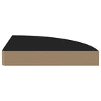 vidaXL Floating Corner Shelves 2 pcs Black 9.8"x9.8"x1.5" MDF