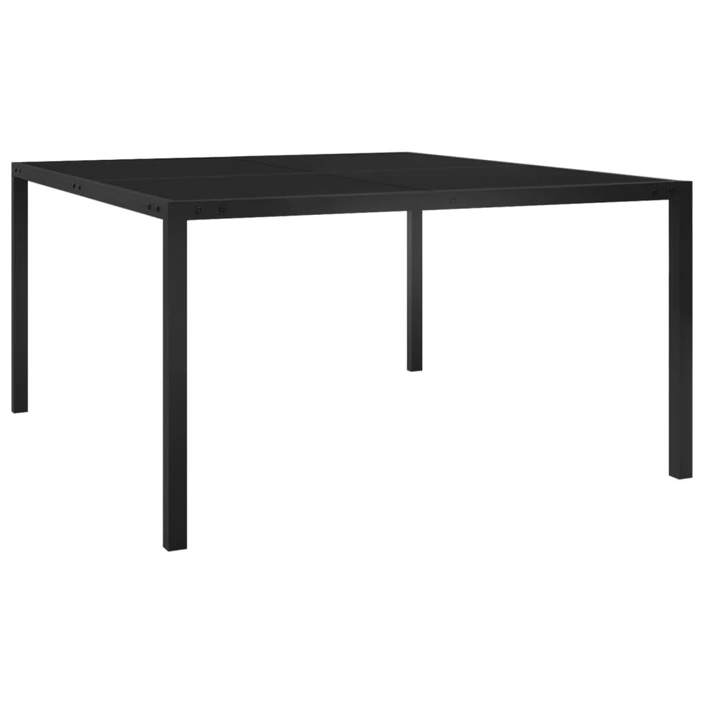 Bussandri Exclusive Garden Table 130 x 130 x 72 cm Black Steel and Glass