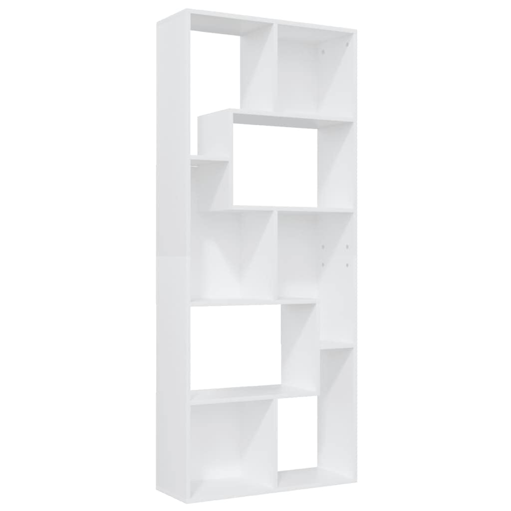 vidaXL Bookshelf, Book Cabinet Open Shelf Bookcase, Bookshelf for Office Living Room, Freestanding Shelving Unit, Scandinavian, White Engineered Wood