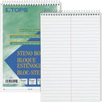 Tops Products Steno Book, Gregg Rule, 80 Sheets/Pd, 6'X9', White Top8020 -(Pack Of 12)