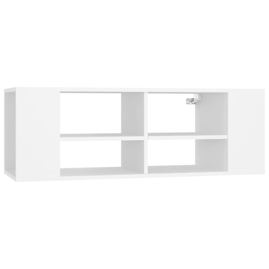 806238 vidaXL Wall-Mounted TV Cabinet White 40.2&quot;x14&quot;x14&quot; Chipboard