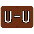 Tabbies Barkley Abkm Compatible 91620 Series Alpha Labels, Brown 'U', 1   H X 1-1/2   W Label Size, Filing Color Code System,