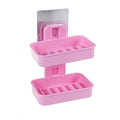 LOXBEE Bathroom soap Stand, Double Layer Soap Box Holder Rack Bathroom Shower Soap Dish Hanging Tray Wall Holder Storage Holders