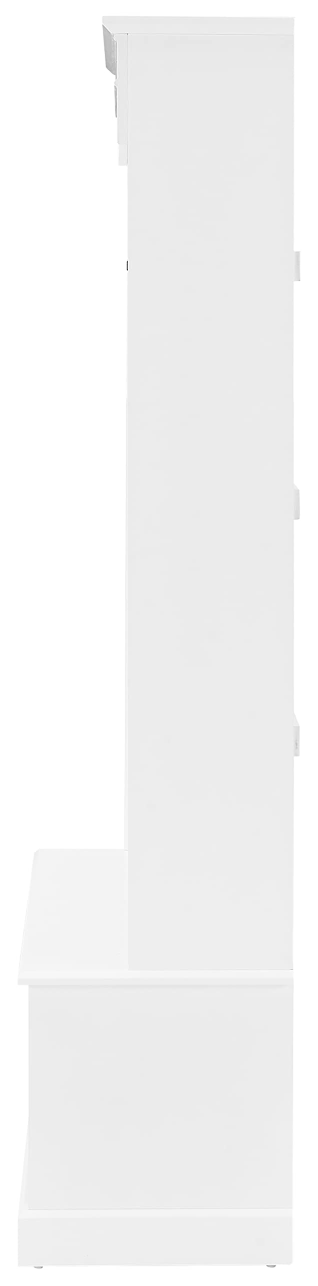 Crosley Furniture Bartlett Hall Tree with Shoe Rack Bench and Coat Hooks for Hanging, White