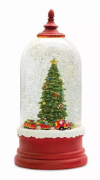 Melrose Modern Home Decorative Snow Globe With Tree 10.5' H Plastic 6 Hr Timer 3 Aa Batteries, Not Included Or Usb Cord Included