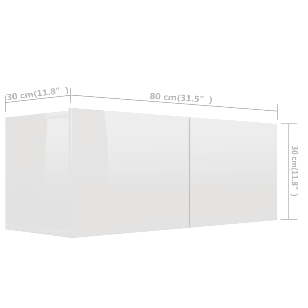 vidaXL TV Cabinet Set 6 Piece Living Room Bedroom Furniture HiFi Stereo Cabinet TV Stand Media Entertainment Center Engineered Wood High Gloss White