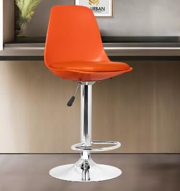 Da Urban Valure Height Adjustable & Revolving Bar Stool/Kitchen Chair/Cafetaria Chair Orange (1 Pc)
