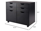 Ergode Wood Halifax 2-Section Mobile Storage Cabinet - Stylish, Versatile, Easy to Move