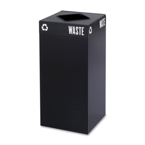 Safco Public Square Recycling Station -Recycling Receptacle, 15-1/4&quot;x15-1/4&quot;x32&quot;, 31 Gal, Black