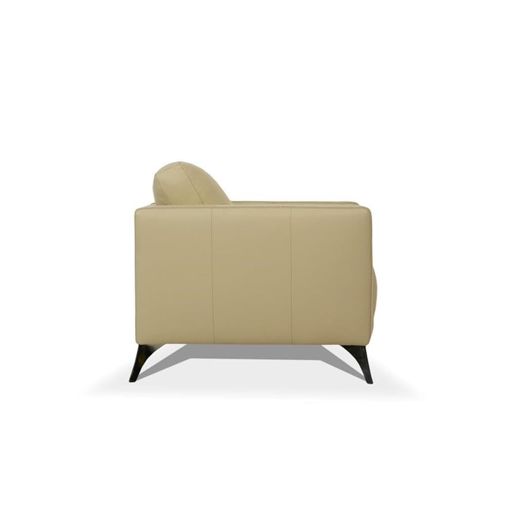 Acme Malaga Leather Accent Chair In Cream