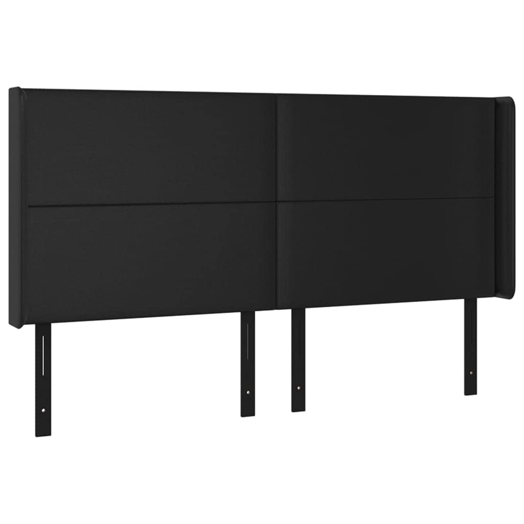 Vidaxl Led Headboard Home Indoor Bedroom Bed Accessory Upholstered Bed Header Furniture With Led Black 72&quot;X6.3&quot;X46.5&quot;/50.4&quot; Faux Leather