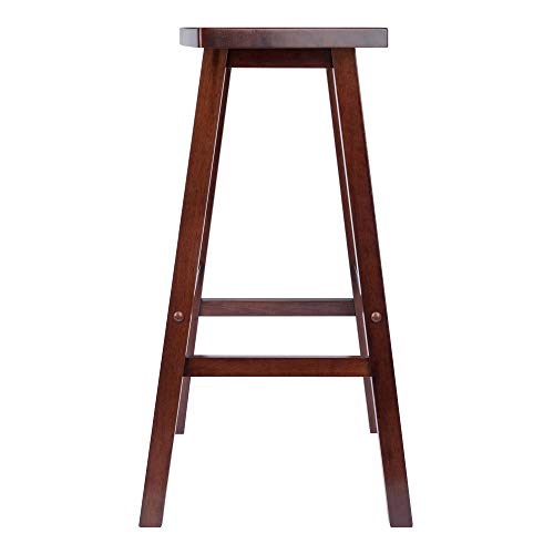 Ergode Wood Ivy Counter Stool | Farmhouse Charm | Weathered Finish | Solid Wood | Stable & Comfortable | (94830-VV, Walnut)