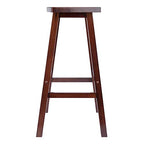 Ergode Wood Ivy Counter Stool | Farmhouse Charm | Weathered Finish | Solid Wood | Stable & Comfortable | (94830-VV, Walnut)