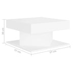 vidaXL White Coffee Table 57x57x30 cm Particleboard