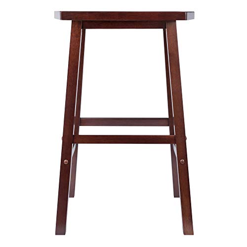Ergode Wood Ivy Counter Stool | Farmhouse Charm | Weathered Finish | Solid Wood | Stable & Comfortable | (94830-VV, Walnut)