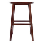 Ergode Wood Ivy Counter Stool | Farmhouse Charm | Weathered Finish | Solid Wood | Stable & Comfortable | (94830-VV, Walnut)