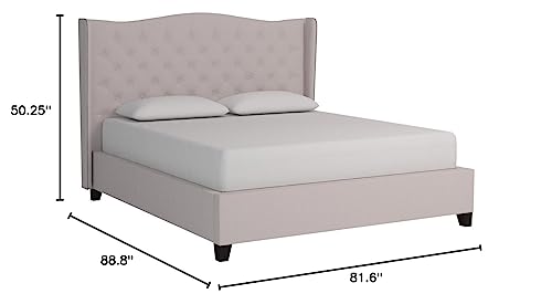 Baxton Studio BBT6344-King-Light Beige-6086-1 Platform, King, Light Beige