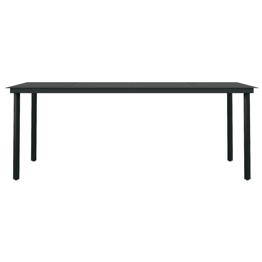 vidaXL 9-Piece Patio Dining Set - Black PE Rattan Chairs & Glass Table - Outdoor Furniture for Garden, Deck, Patio - with Cushions