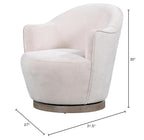 Neos Modern Upholstered Fabric Club Chair with Swivel (Cream)