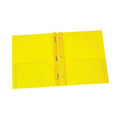 Oxford Yellow Poly Two Pocket Portfolio With Prongs, Pack Of 25