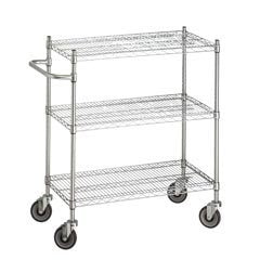 R&B Wire Uc1848 18 In. X 48 In. X 42 In. Utility Linen Cart With Three Wire Shelves