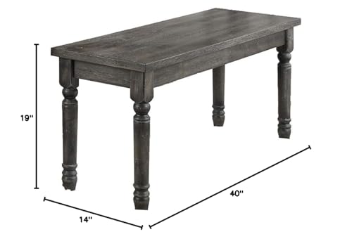 Best Master Furniture Backless Distressed Finish Dining Bench, Gray