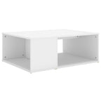 vidaXL White Engineered Wood Coffee Table - Stylish Rectangular Side Sofa Table for Living Room, Bedroom with 2 Shelves, Easy to Assemble - 35.4"x26.4"x13"