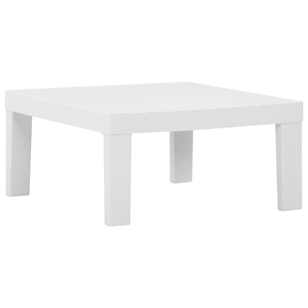 vidaXL White Square Patio Lounge Table - Durable, Lightweight Plastic Outdoor Furniture - Easy-to-Clean Garden Table - Modern Style