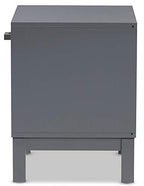 Baxton Studio Deirdre Modern and Contemporary Grey Wood 1-Drawer Nightstand Grey//Light Wood/Contemporary/Rubber Wood/MDF