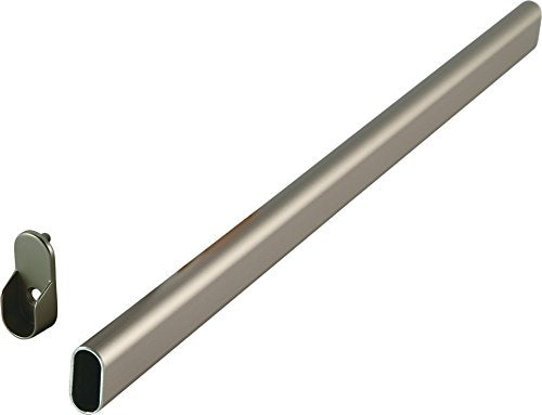 PHILLCO Oval Closet Rod CUSTOM CUT TO SIZE. Up to 94 inches long! Chrome, Satin Nickel, or Dark Bronze. Includes End Caps. (73 -