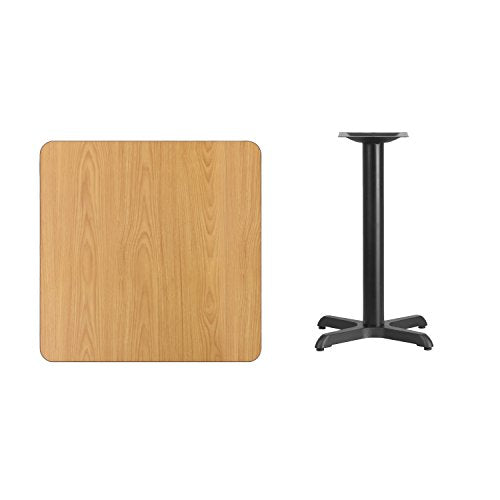Flash Furniture 30'' Square Natural Laminate Table Top with 22'' x 22'' Table Height Base