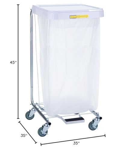 R&B Wire™ 692 Commercial Grade Rolling Healthcare Hamper with Foot Pedal