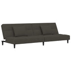 vidaXL Dark Gray Velvet Loveseat - 2-Seater Convertible Sofa Bed with Pillows | Comfortable Twin Sleeper for Living Room, Small Spaces