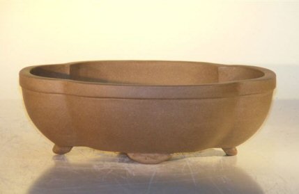 Bonsai Boy Tan Unglazed Ceramic Bonsai Pot - Oval 10 x 7 875 x 3 125
